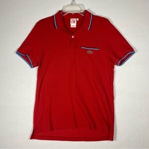 Lacoste live vintage red polo shirt size 5 large